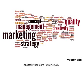 Vector concept or conceptual abstract word cloud on white background as metaphor for business, trend, media, focus, market, value, product, advertising or customer. Also for corporate wordcloud
