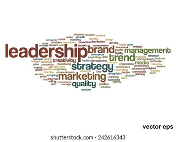 Vector concept or conceptual abstract word cloud on white background as metaphor for business, trend, media, focus, market, value, product, advertising or customer. Also for corporate wordcloud