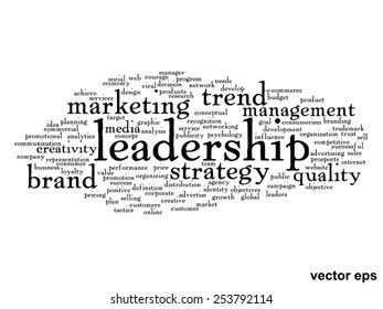 Vector concept or conceptual abstract word cloud on white background as metaphor for business, trend, media, focus, market, value, product, advertising or customer. Also for corporate wordcloud