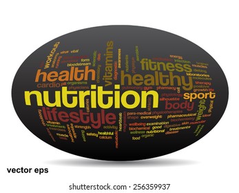 Vector concept or conceptual abstract word cloud on black background as metaphor for health, nutrition, diet, wellness, body, energy, medical, fitness, medical, gym, medicine, sport, heart or science