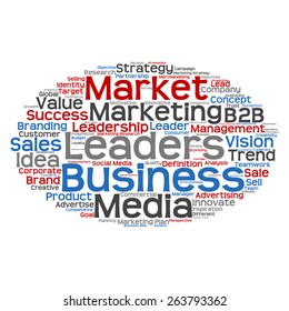 Vector concept or conceptual abstract word cloud on white background as metaphor for business, trend, media, focus, market, value, product, advertising or customer. Also for corporate wordcloud