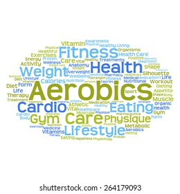 Vector concept or conceptual abstract word cloud on white background as metaphor for health, nutrition, diet, wellness, body, energy, medical, fitness, medical, gym, medicine, sport, heart or science