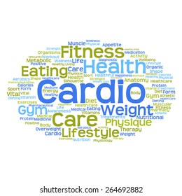 Vector concept or conceptual abstract word cloud on white background as metaphor for health, nutrition, diet, wellness, body, energy, medical, fitness, medical, gym, medicine, sport, heart or science