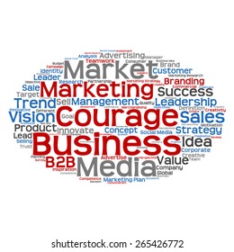 Vector concept or conceptual abstract word cloud on white background as metaphor for business, trend, media, focus, market, value, product, advertising or customer. Also for corporate wordcloud