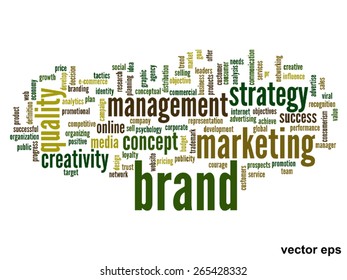 Vector concept or conceptual abstract word cloud on white background as metaphor for business, trend, media, focus, market, value, product, advertising or customer. Also for corporate wordcloud