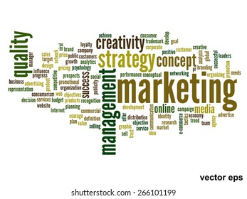 Vector concept or conceptual abstract word cloud on white background as metaphor for business, trend, media, focus, market, value, product, advertising or customer. Also for corporate wordcloud