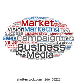 Vector concept or conceptual abstract word cloud on white background as metaphor for business, trend, media, focus, market, value, product, advertising or customer. Also for corporate wordcloud