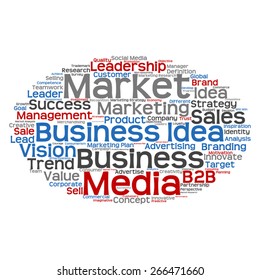 Vector concept or conceptual abstract word cloud on white background as metaphor for business, trend, media, focus, market, value, product, advertising or customer. Also for corporate wordcloud