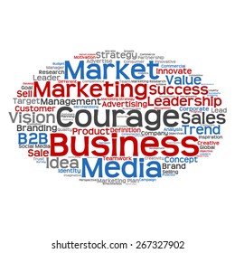 Vector concept or conceptual abstract word cloud on white background as metaphor for business, trend, media, focus, market, value, product, advertising or customer. Also for corporate wordcloud
