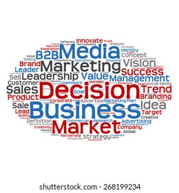 Vector concept or conceptual abstract word cloud on white background as metaphor for business, trend, media, focus, market, value, product, advertising or customer. Also for corporate wordcloud