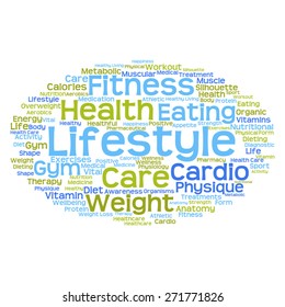 Vector concept or conceptual abstract word cloud on white background as metaphor for health, nutrition, diet, wellness, body, energy, medical, fitness, medical, gym, medicine, sport, heart or science