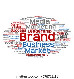 Vector concept or conceptual abstract word cloud on white background as metaphor for business, trend, media, focus, market, value, product, advertising or customer. Also for corporate wordcloud