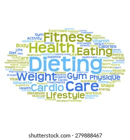 Vector concept or conceptual abstract word cloud on white background as metaphor for health, nutrition, diet, wellness, body, energy, medical, fitness, medical, gym, medicine, sport, heart or science