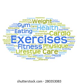 Vector concept or conceptual abstract word cloud on white background as metaphor for health, nutrition, diet, wellness, body, energy, medical, fitness, medical, gym, medicine, sport, heart or science