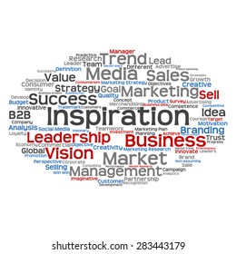 Vector concept or conceptual abstract word cloud on white background as metaphor for business, trend, media, focus, market, value, product, advertising or customer. Also for corporate wordcloud