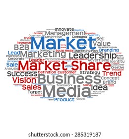 Vector concept or conceptual abstract word cloud on white background as metaphor for business, trend, media, focus, market, value, product, advertising or customer. Also for corporate wordcloud