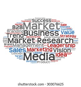 Vector concept or conceptual abstract word cloud on white background as metaphor for business, trend, media, focus, market, value, product, advertising or customer. Also for corporate wordcloud