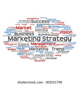 Vector concept or conceptual abstract word cloud on white background as metaphor for business, trend, media, focus, market, value, product, advertising or customer. Also for corporate wordcloud