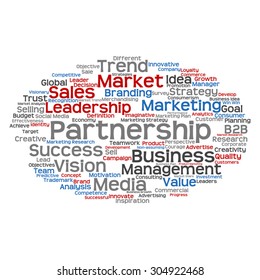 Vector concept or conceptual abstract word cloud on white background as metaphor for business, trend, media, focus, market, value, product, advertising or customer. Also for corporate wordcloud