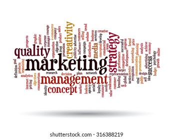 Concepto vectorial o nube conceptual abstracta de palabras sobre fondo blanco como metáfora para negocios, tendencias, medios, enfoque, mercado, valor, producto, publicidad o cliente. También para la nube de palabras corporativa