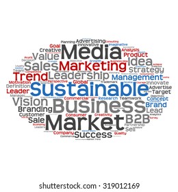 Vector concept or conceptual abstract word cloud on white background as metaphor for business, trend, media, focus, market, value, product, advertising or customer. Also for corporate wordcloud