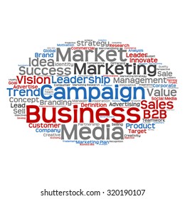 Vector concept or conceptual abstract word cloud on white background as metaphor for business, trend, media, focus, market, value, product, advertising or customer. Also for corporate wordcloud