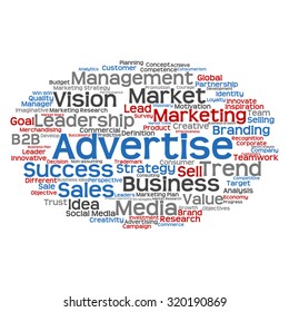 Vector concept or conceptual abstract word cloud on white background as metaphor for business, trend, media, focus, market, value, product, advertising or customer. Also for corporate wordcloud 