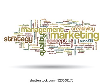 Vector concept or conceptual abstract word cloud on white background as metaphor for business, trend, media, focus, market, value, product, advertising or customer. Also for corporate wordcloud