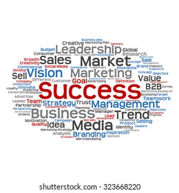 Vector concept or conceptual abstract word cloud on white background as metaphor for business, trend, media, focus, market, value, product, advertising or customer. Also for corporate wordcloud