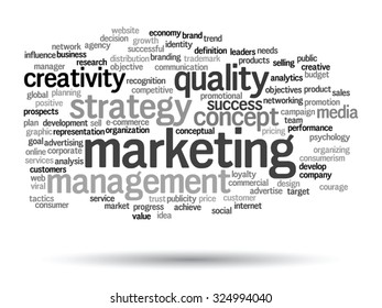 Concepto vectorial o nube conceptual abstracta de palabras sobre fondo blanco como metáfora para negocios, tendencias, medios, enfoque, mercado, valor, producto, publicidad o cliente. También para la nube de palabras corporativa