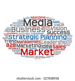 Vector concept or conceptual abstract word cloud on white background as metaphor for business, trend, media, focus, market, value, product, advertising or customer. Also for corporate wordcloud