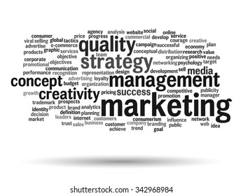 Vector concept or conceptual abstract word cloud on white background as metaphor for business, trend, media, focus, market, value, product, advertising or customer. Also for corporate wordcloud