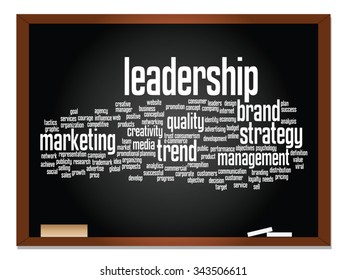 Concepto vectorial o nube conceptual abstracta de palabras en el fondo de la pizarra como metáfora para negocios, tendencias, medios, enfoque, mercado, valor, producto, publicidad o cliente. También para la nube de palabras corporativa