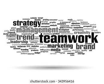 Vector concept or conceptual abstract word cloud on white background as metaphor for business, trend, media, focus, market, value, product, advertising or customer. Also for corporate wordcloud