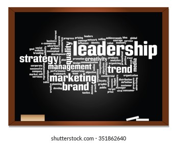 Vector concept or conceptual abstract word cloud on blackboard background as metaphor for business, trend, media, focus, market, value, product, advertising or customer. Also for corporate wordcloud