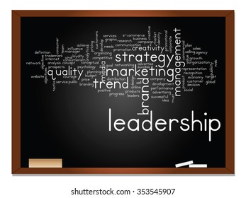 Vector concept or conceptual abstract word cloud on blackboard background as metaphor for business, trend, media, focus, market, value, product, advertising or customer. Also for corporate wordcloud