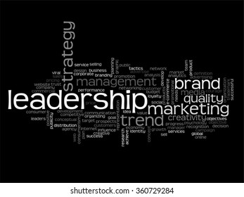 Vector concept or conceptual abstract word cloud on black background as metaphor for business, trend, media, focus, market, value, product, advertising or customer. Also for corporate wordcloud