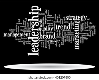 Vektorkonzept oder konzeptuell abstrakte Wortwolke auf schwarzem Hintergrund als Metapher für Unternehmen, Trends, Medien, Fokus, Markt, Wert, Produkt, Werbung oder Kunden. Auch für Corporate WordCloud