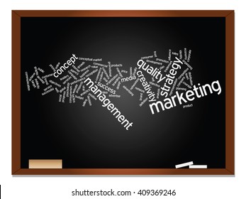 Vektorkonzept oder konzeptuell abstrakte Wortwolke auf schwarzem Hintergrund als Metapher für Unternehmen, Trends, Medien, Fokus, Markt, Wert, Produkt, Werbung oder Kunden. Auch für Corporate WordCloud