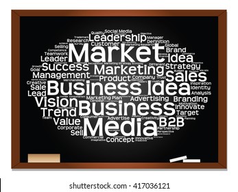 Vektorkonzept oder konzeptuell abstrakte Wortwolke auf schwarzem Hintergrund als Metapher für Unternehmen, Trends, Medien, Fokus, Markt, Wert, Produkt, Werbung oder Kunden. Auch für Corporate WordCloud