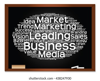 Vektorkonzept oder konzeptuell abstrakte Wortwolke auf schwarzem Hintergrund als Metapher für Unternehmen, Trends, Medien, Fokus, Markt, Wert, Produkt, Werbung oder Kunden. Auch für Corporate WordCloud