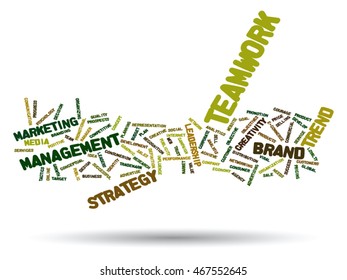 Vektorkonzept oder konzeptuell abstrakte Wortwolke auf weißem Hintergrund als Metapher für Unternehmen, Trends, Medien, Fokus, Markt, Wert, Produkt, Werbung oder Kunden. Auch für Corporate WordCloud