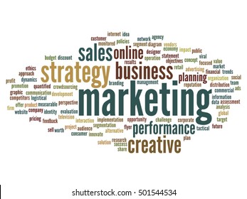 Vector concept or conceptual abstract word cloud on white background as metaphor for business, trend, media, focus, market, value, product, advertising or customer. Also for corporate wordcloud