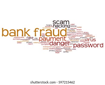 Concepto vector fraude bancario conceptual fraude pago estafa peligro de la palabra abstracta nube aislado en la metáfora de fondo a hackeo de contraseñas, virus, crimen de autenticación falsa, robo de identidad de transacción ilegal