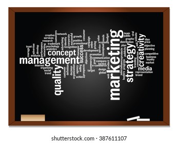 Vector concept or conceptual business abstract word cloud on blackboard and chalk background