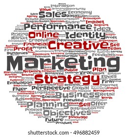 Vector concept or conceptual business marketing circle word cloud isolated on background metaphor to advertising, strategy, promotion, branding, value, performance, planning, challenge or development