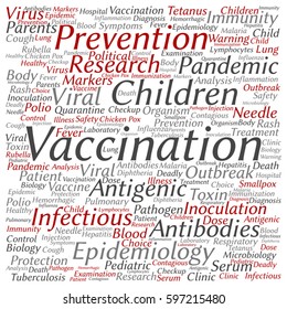 Concepto vectorial o vacunación de niños conceptuales o prevención viral nube de palabras cuadradas aisladas en metáfora de fondo a la humanidad tolerancia del mundo, principios jurídicos, discriminación de la justicia popular