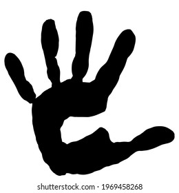 Vector concept or conceptual cute paint human hand or handprint of child isolated on white background for art, fun, happy, infant, identity, education, school, little kid or young childhood symbol