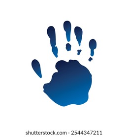 Vetor conceito ou conceitual bonito pintar mão humana ou impressão de mão de criança isolada no fundo branco para a arte, infância, diversão, feliz, bebê, símbolo, criança, identidade, educação, escola, pequeno ou jovem