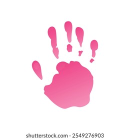 Vetor conceito ou conceitual bonito pintar mão humana ou impressão de mão de criança isolada no fundo branco para a arte, infância, diversão, feliz, bebê, símbolo, criança, identidade, educação, escola, pequeno ou jovem